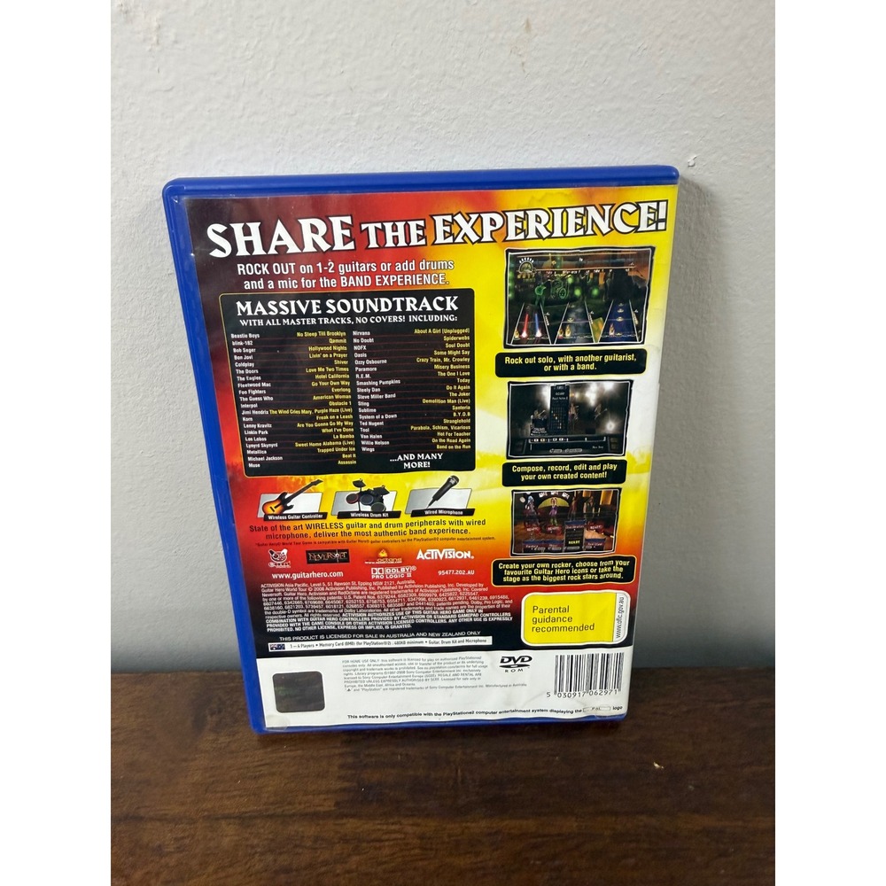 Guitar Hero World Tour PS2 PlayStation 2 Pg Game with Manual Activision - Picture 2 of 4
